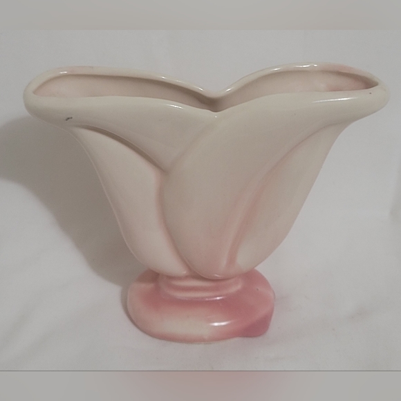 Vintage Mid Century Modern Pink Ceramic Tulip Vase Planter - Picture 8 of 12